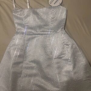 Sparkling White Kids Dress